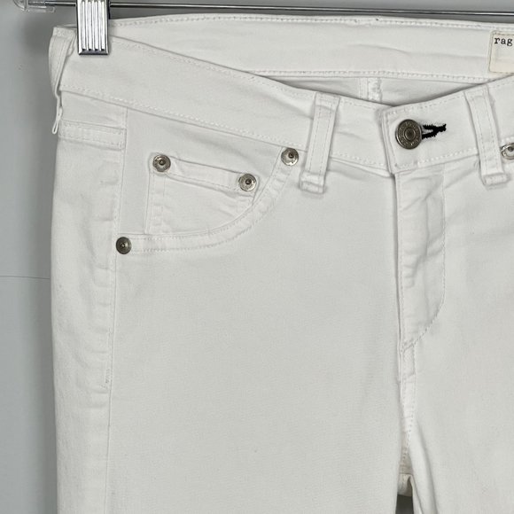 Rag & Bone McArthur Womens Ankle Zip Crop Jeans Skinny Bright White size 26 - Picture 5 of 14